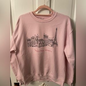 Pink Paris crewneck sweatshirt